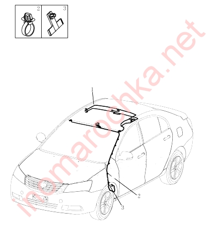 Проводка люка Geely Emgrand EC7 схема